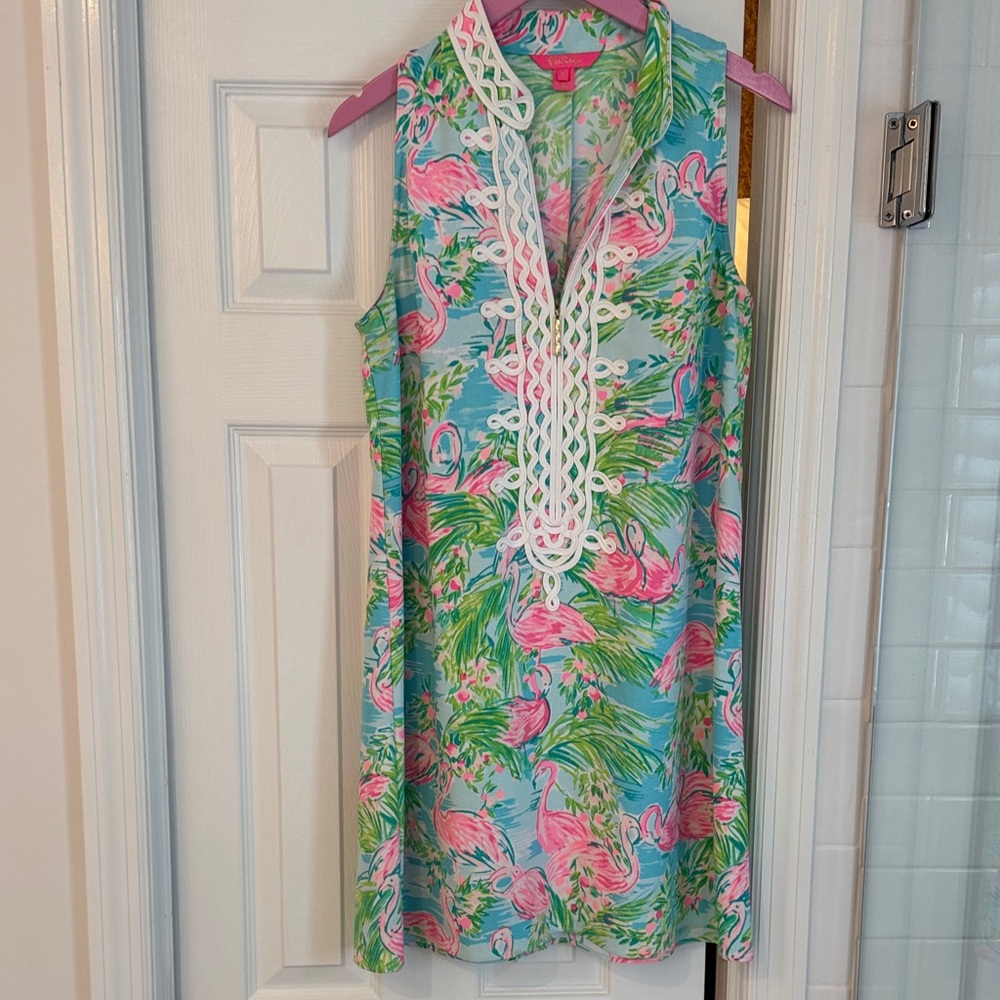 Lilly Pulitzer Pink and Green Tropical Dress